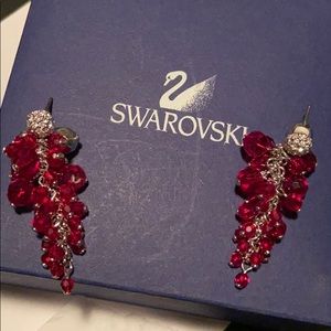 Brand new Swarovski red dangle earrings